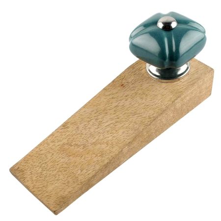 Solid Forest Green Square Ceramic Door Stopper